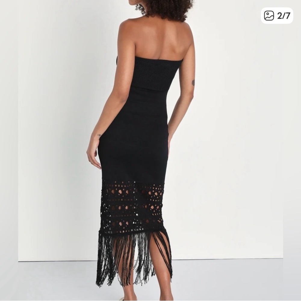 Lulus Strapless Crochet Dress small - Picture 2 of 5